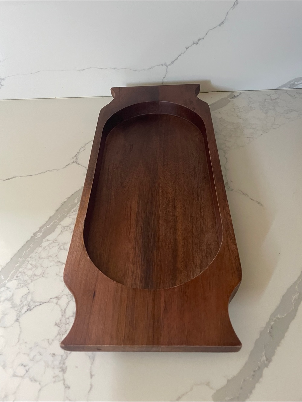 Wooden Decorative Tray - Dark Brown - Picture 4 of 9
